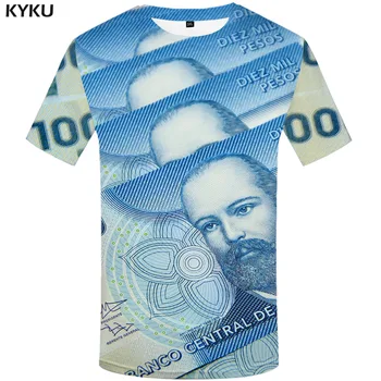 KYKU Money T-shirt muški stare majice 3d geometrijski majice svakodnevni Čile shirt tisak Harajuku anime odjeću kratkih rukava