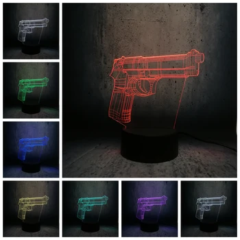 Lampa Battle Royale je Igra PUBG TPS Pistol Gun Rifle 3D LED lamp night lights Teenage bedroom desk cool decor lava display