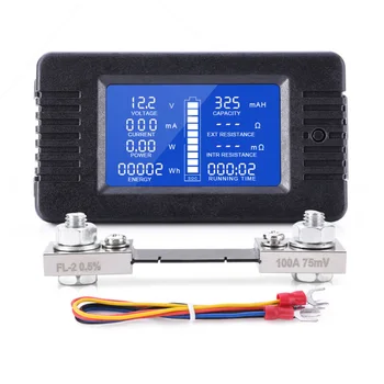 LCD zaslon DC Battery Monitor Meter 0-200v domaće voltmetar ampermetar za RV Solar Car Battery voltmetar ampermetar za dom Diy 2019