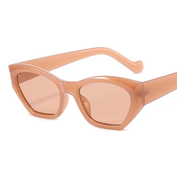 LongKeeper trendy sunčane naočale u malom ivicom ženska moda poligon Mačje oči Sunčane naočale šarene žele UV400 Monturas De Mujer Lentes