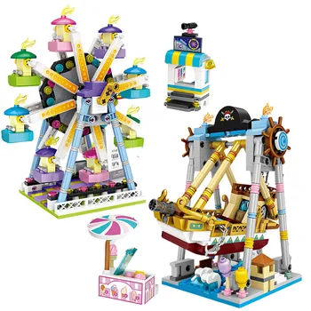LOZ Mini Blocks prijatelji zabavni park wheel Karusel gusarski brod gusarski brod gradivni blokovi DIY cigle igračke za djevojčice