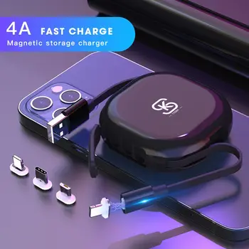 Magnetska uže brzo punjenje kabel za sinkronizaciju podataka 4A USB Micro Type C punjač za iPhone 12 USB Data Line SIKAI