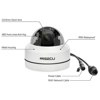 MISECU H. 265 1080P PTZ IP Camera 4X Zoom Mini Speed Dome Metal Outdoor Waterproof 2MP POE CCTV Security Onvif P2P IR 40M Camera