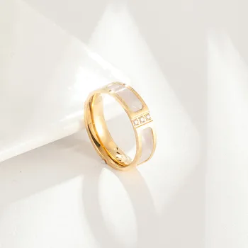 Moda Crystal CZ prsten od nehrđajućeg čelika, za muškarce, žene vjenčanja vjenčani luksuzni ljuske prsten nakit poklon