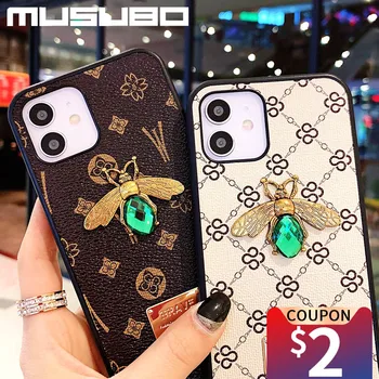 Musubo Luxury Fashion Bee torbica za telefon iPhone 12 Pro Max 11 X XS XR MAX 7 Plus 8 6s 6plus Funda Girls kožna torbica Coque Capa