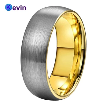 Muškarci Žene zlato volfram vjenčano prstenje Prsten kupole grupa 6 mm 8 mm na raspolaganju