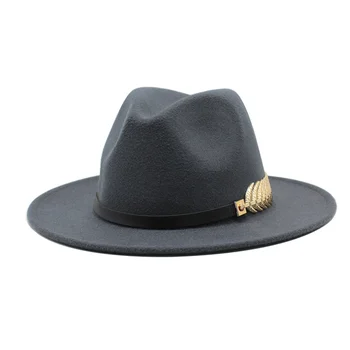 Nova moda visoke kvalitete Muškarci Žene širokim poljima vuneni filc Fedora Panama šešir s kopča remena Jazz Trilby Cap stranka formalno cilindar