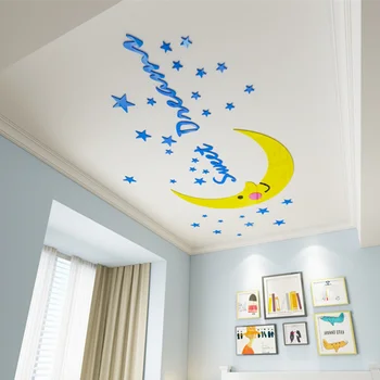 Novi DIY Mjesec-Zvijezda naljepnica zid dječje sobe ukras naljepnica Početna naljepnice za zidove dječje dječji desktop akril naljepnice S/M/L