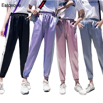 Novi Harajuke besplatne sportske hlače žene random kolaž hlače žene ins elastičan pojas ženske sportske hlače žene