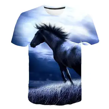 Novi stil promjena fantasy konja obezbojenje блесток kapetan fantasy konja crtani пайетки majica za dječake