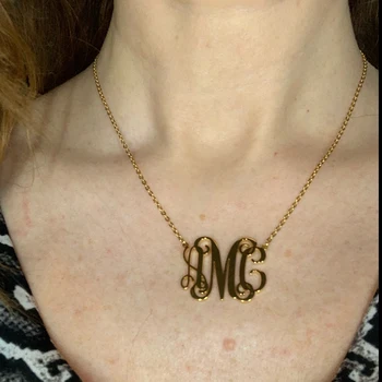 Običaj Zlatni Nakit Od Nehrđajućeg Čelika Personalizirane Monogram Lanac Ogrlica Prilagođene Naljepnice Privjesak Ogrlica Najbolji Poklon Za Prijatelja