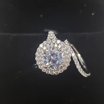 OEVAS 925 sterling srebra vjenčanje prstenovi set 2 karat высокоуглеродистый Dijamant pjenušava vjenčanje angažman stranke fin nakit
