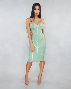 OKAYOASIS Newly Seksi Žene Spaghetti Strap Bodycon Summer Skater Dress 2019 elegantna večernja haljina s otvorenim leđima Vestidos