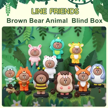 Originalna linija Friends Brown Bear Animal Series Blind Box Igračke Doll 11 Style Random one Slatka Anime Figure Poklon