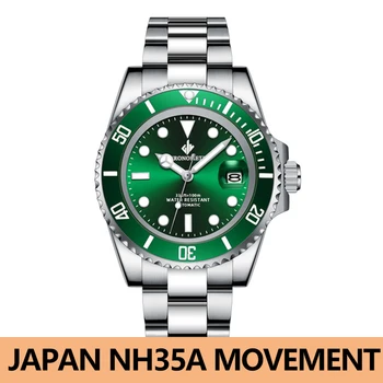 Originalni automatski mehanički sat Japan NH35A Movement Watches Muške 2020 100M Waterproof Automatic Swim Sport Watch Men montre homme