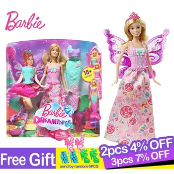 Originalni Barbie Fairytale Sirena Doll Dress Up Girl Toys Poklon Set Rođendan Božićni Poklon Igračke Dar Za Djecu Boneca