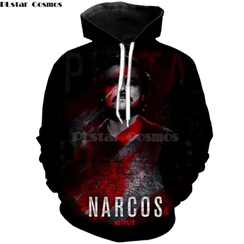 PLstar Cosmos Narcos Pablo Escobar Narcos bullet black hoodies majica Mafia hip-hop muškarci tees košulja Harajuku ulica odjeća-5