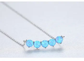 Poklon za djevojčice pravi 925 sterling srebra sinteza opal kamenje cijele privjesak ogrlica nakit TLX895