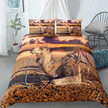 Prekrasan 3D krajolik komplet posteljinu slikovito deka jastučnicu za mlade odrasle Double Queen King Size Bed Sets 2/3pcs