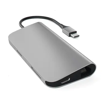 Prilagodljiva USB C hub na HDMI kabel Rj45 Thunderbolt 3 adapter za MacBook/Air Type-C s PD Card Reader utor za USB 3.0
