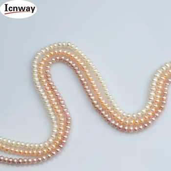 Prirodni AA+ slatkovodni biseri bijeli 4-4.5 mm okrugli za izradu nakita od 15 inča DIY ogrlica narukvica Besplatna dostava na veliko