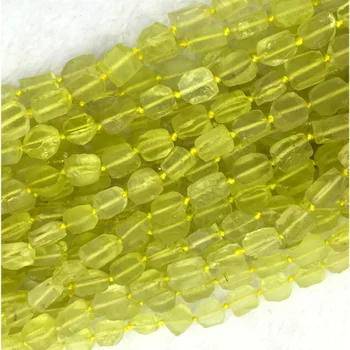 Prirodni pravi žuti limun quartz crystal ručno rezanje grumen slobodnog oblika slobodnih grube mat cut-kuglice su pogodne nakit 5-7mm15 