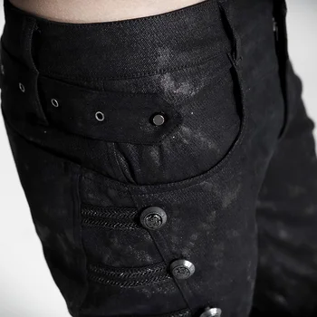 Punk rave Muške hlače steampunk crnci zakovice pamuk Muške hlače ulični stil, proljeće i jesen fitness izravne muške hlače olovka hip-hop