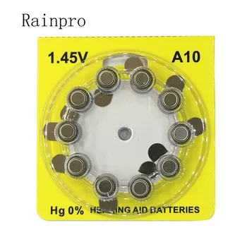 Rainpro 100 kom. / lot 10 A10 PR70 cink zračni baterija za unutarnjeg uha tipa slušnog aparata.