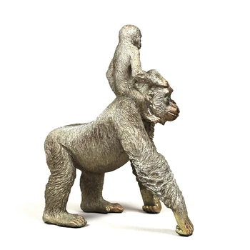 Ručni rad Silverback gorila kip smole otac i sin majmun skulptura i divljih životinja ljubav obrt ukras ukras poklon za majku