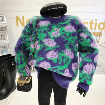 Ruža je cvijet džemper nosi ženska Jesen/Zima 2020 moda slab klasicni pulover pletene top