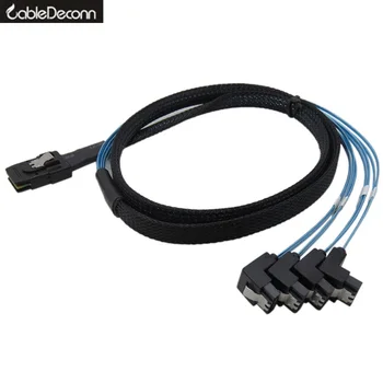 Sas i Sata kabel Mini-SAS SFF-8087 to 4 SATA kabel Mini SAS 4i SFF8087 36P To 4 SATA 7P kabel 12Gbps 1m TK0905