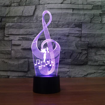 [Sedam neon]Mudic glazbena notacija akril 7 boja lampe za 3D lampa novo Led Night Light Millennium Falcon Light