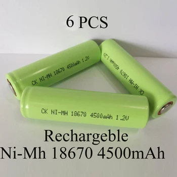 SORAVESS 6PCS 1.2 V Ni-Mh 4/3A 18670 baterija baterija baterija baterija baterija Ni Mh 4500mAh baterije nikal-металлогидридная baterija medicinske opreme