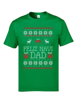 Sretan Los zvono dar majice Feliz Navi tata smiješne božićne ružna veste muški majice novi dolazak moda Božić majice