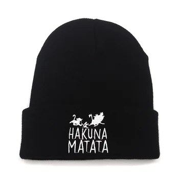 The Lion King New Hakuna Matata Beanie Highquality Beanies for Men Women Warm Knitted Winter Hat Fashion Solid Cap Unisex