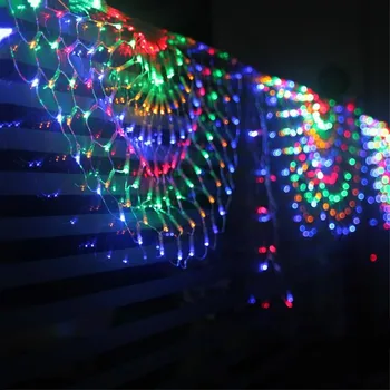 Thrisdar Christmas Peacock String Light 3M*0.5 M 424LED Mesh Net Svjetla Outdoor Net Fairy Garland Lights For Xmas Wedding Party