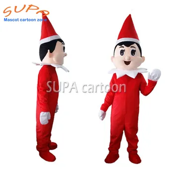 U prirodnoj veličini Božićni vilenjak kostim maskote s Djed Mraz kostim šetnje prekrasan božićni dječak maske odijelo za zurke događaj