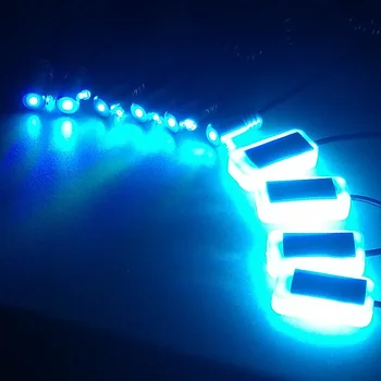 Univerzalni 10 u 1 RGB LED s 8 m Unutrašnjost automobila dekor optičke trake svjetlosti od upravljanja programom 12V Dekorativne svjetiljke atmosfere