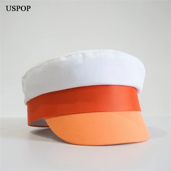 USPOP 2021 novi pamuk Novinar kape žene šarenilo boja blokiranje stana vizir Cap Solid Color Militray caps SML