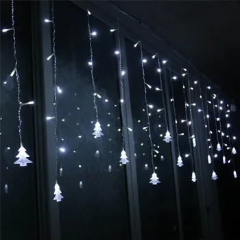 Vanjski ukrasna svjetiljka linija AC 220V prozor Božić vijenca ograde Božićno drvce privjesak dekor led žarulje niz zonu stražnja vilica