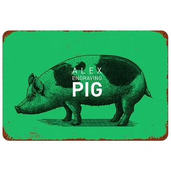Vodič mesar životinje metalna pločica plakat metalni vintage жестяная firma svinje perad riba zidni dekor za farmu Glavni klaonica