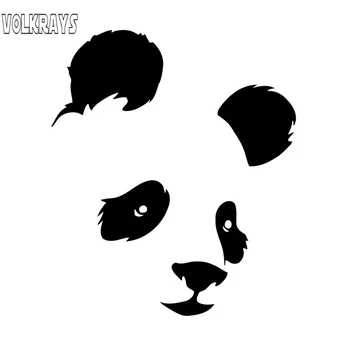 Volkrays moda vozila naljepnica panda medvjed je životinja motocikl pribor reflektirajućim vodootporan vinil naljepnice crna / srebrna, 11cm*13cm