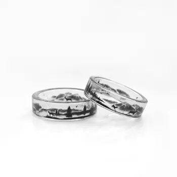 Vruće prozirne marke prsten jelen unutar smole ručni rad prst prsten jedinstveni dizajn Anel žene muškarci nakita Bijoux BS-0011N