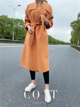 Vune kaput, ženski srednji i dugi nova moda 2020 vune kaput ni