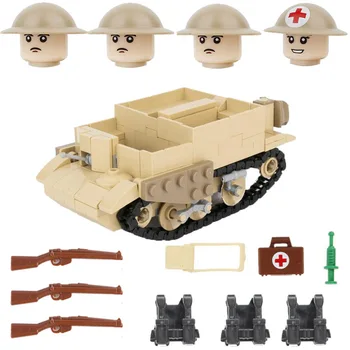 WW2 vojni britanski Bren trupe prijevoznik tenk gradivni blokovi britanska vojska medicinski pribor pješačko oružje pištolj cigle igračke