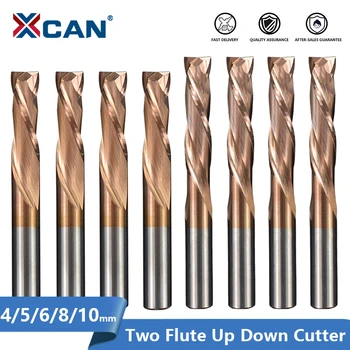 XCAN Up Down Cutter 3.175 4 5 6 8 10mm TiCN Coated 2 Flute Carbide Milling Rezač CNC Router Bit Kraj Miller
