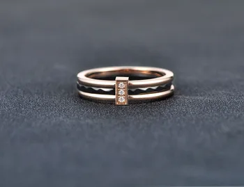 YiKLN Trendy Mosaic CZ Crystal Rose Gold Color vjenčano prstenje nakit angažman prstenovi od nehrđajućeg čelika za žene Anneau YR18001