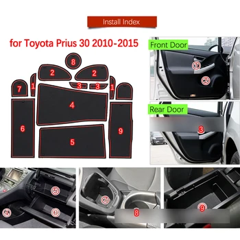 Противоскользящая vrata gumena šalica jastuk za Toyota Prius XW30 30 2010~2011 2012 2013 Groove Mat pribor za unutrašnjost automobila