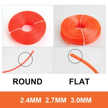 2.4 mm/2.7 mm/3mm 1LB Grass Trimer Line Strimmer Brushcutter Trimer Nylon Rope Cord Line Long Round/Square Roll Grass Rope Line