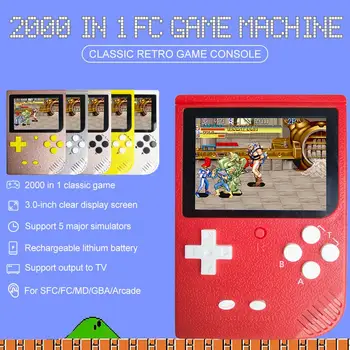 2000 In 1 Retro Mini Ručni Game Console Color LCD Kids Color Game Player SUP izgrađen 5 veliki simulator za GBA Arcade FC